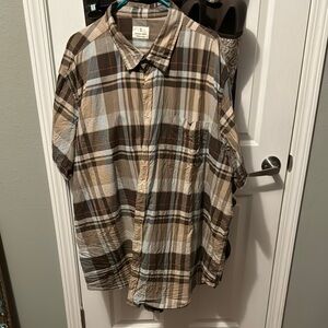Men's Brown Plaid Shirt